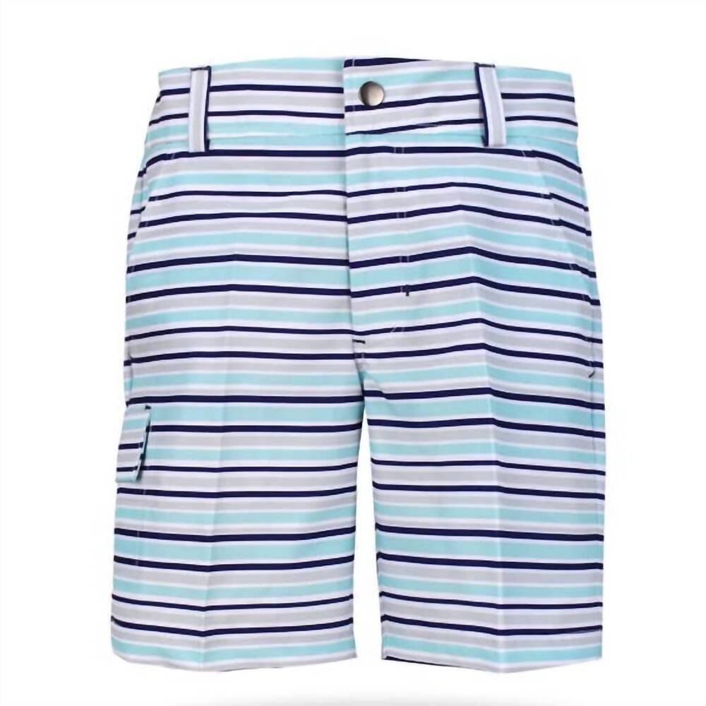 NEW TURTLES AND TEES boy's conor golf and tennis cargo shorts in blue light blue